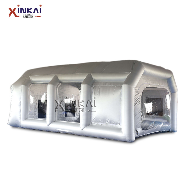 国外爆款 充气无尘喷漆帐篷 汽车美容喷漆房 银色充气喷漆帐篷