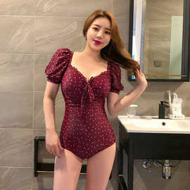 2020新款泳衣女遮肚显瘦连体泳衣小胸聚拢保守游泳衣韩版温泉泳装