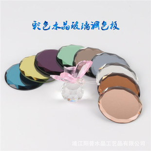 Crystal table grafting eyelash glass eyelash gasket glass plate manicure color plate eyelash grafting glue gasket