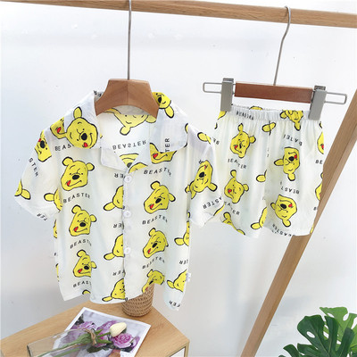 Bei Jia Tong children summer Home Furnishings Short sleeved shorts Two piece set 3-8 Boy Children baby pajamas