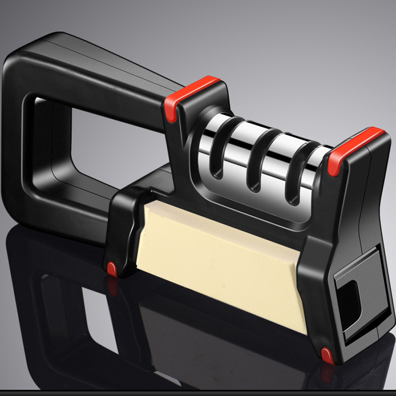 四合壹廚房用快速金剛石磨刀器功能多菜刀手持磨刀石配3000目磨石