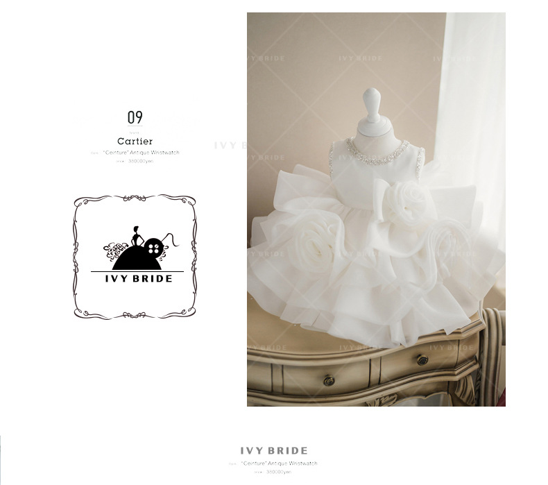 106059819@qq.com Baby's First Dress Princess Gown 2026 New Style For Girls, Birthday Dress, White Stylish Fluffy Tulle_voghion.com