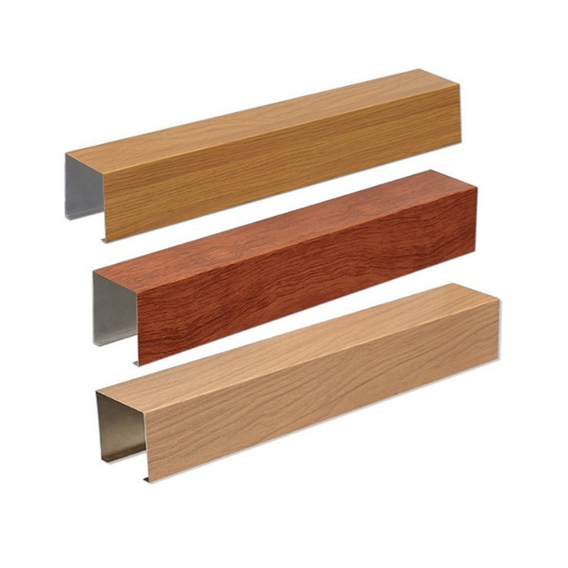 厂家直销仿木纹0.6厚40*80U型天花吊顶室内墙面铝方通铝型材