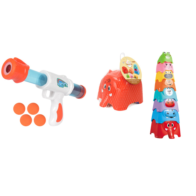 화이트 건 + 동물 스태킹 컵