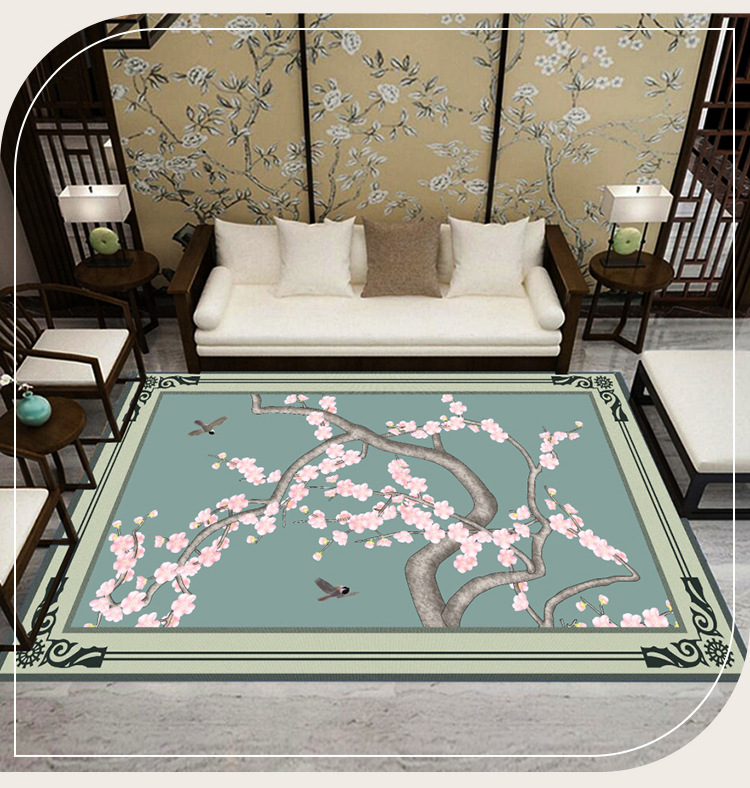 新中式地毯,印花地毯,长方形地毯,地毯地垫,客厅地毯,居家地毯,厨房垫,儿童爬行毯,沙发茶几地毯
