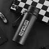 Capacious handheld thermos stainless steel, sports cup with glass, Birthday gift