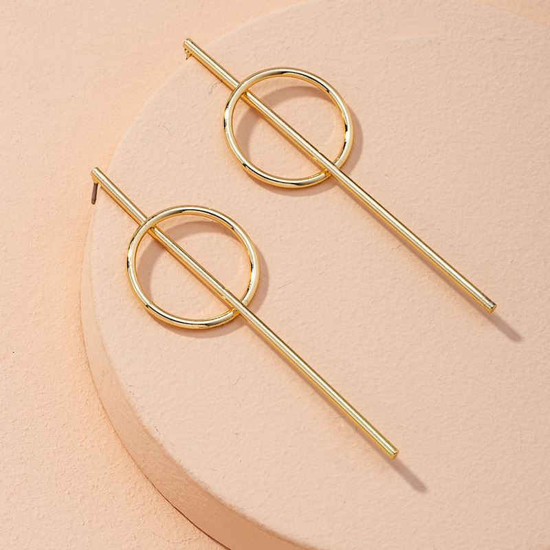 Geometric New Simple And Long Women's Small Circle Alloy Earrings display picture 3