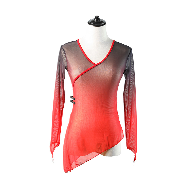 Chino clásico práctica ropa gasa Ropa Étnica danza cuerpo rima superior ballet danza maestra cuerpo Yoga malla verano