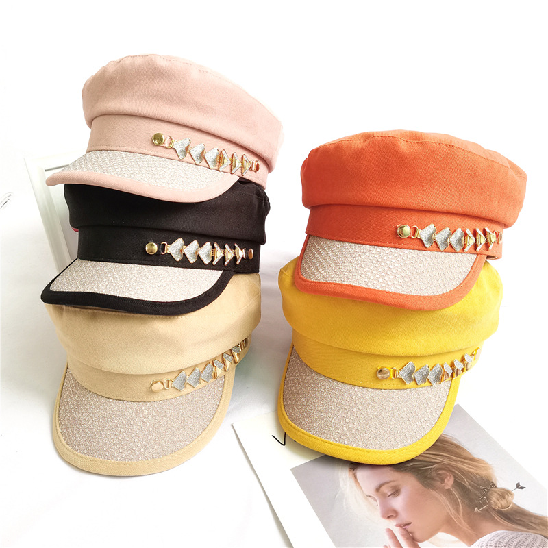 جديد الصيف الكورية البرية الشتاء بطة اللسان قبعة قبعة مثمنة قبعة للنساء display picture 1