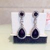 Fashionable shiny crystal earings, earrings, universal accessory, European style, wholesale