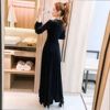 A-line dress wedding bridesmaid dress long sleeve dress