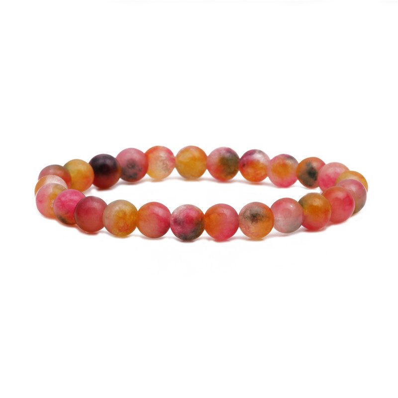 Fashion 8mm Beaded Natural Stone Bracelet Color Mixed Color Elastic String Beaded Bracelet display picture 18