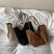 包包女包新款2020斜挎单肩包大容量软皮购物袋百搭文纯色托特包包