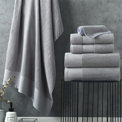 现货供应星级酒店宾馆毛巾浴巾三件套定制logo铂金段绣字印字