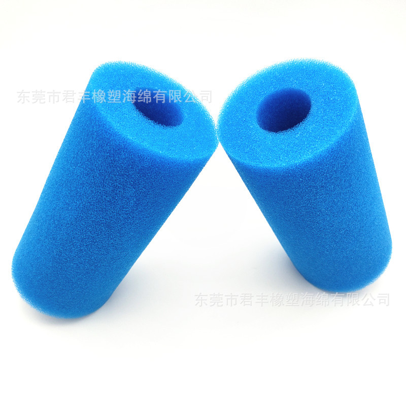 管状聚氨酯过滤棉一体成型 活性炭爆破绵 黑色25PPI水族过滤