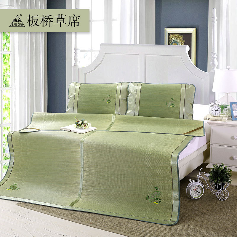 summer sleeping mat Straw mat Foldable Rush Embroidery Three 1.5 customized wholesale Manufactor Direct selling