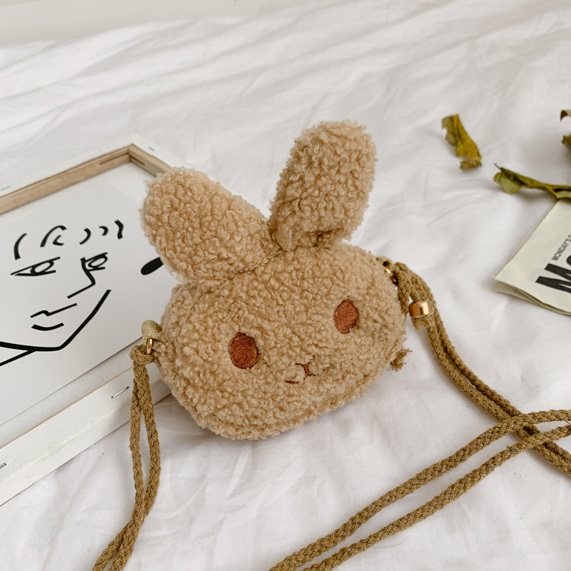 Bolsa DE LOS NIÑOS lindo conejo de peluche bolsa de mensajero de la muchacha princesa moda bolsa pequeña bolsa de la niña bolsa de bebé