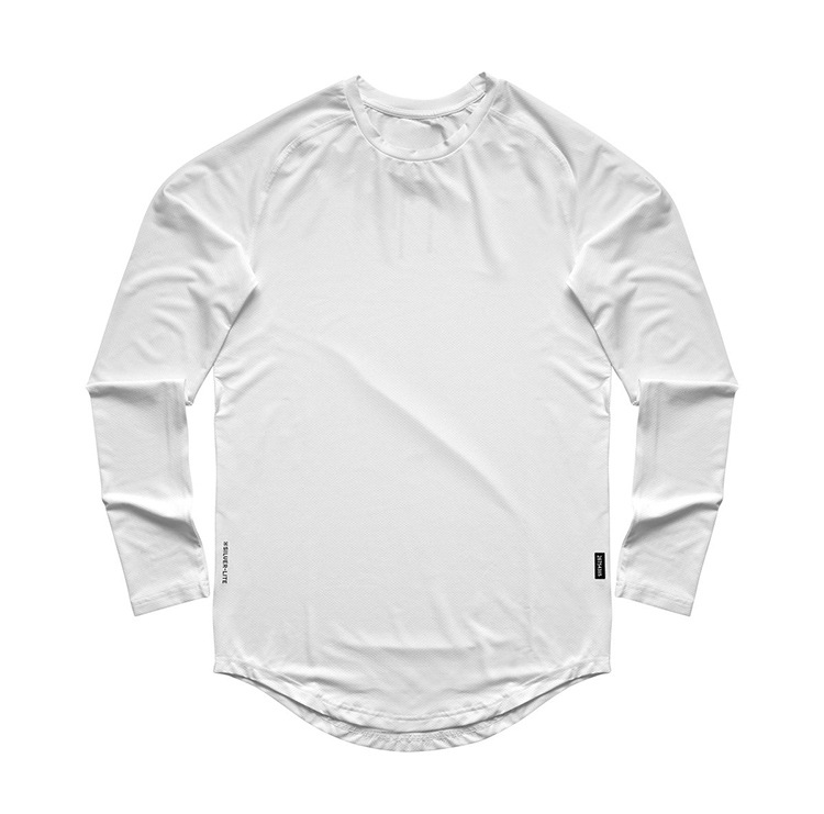 T-shirt da uomo a maniche lunghe primaverili e autunnali in maglia tinta unita con scollo tondo, maglietta sportiva da uomo ad asciugatura rapida_voghion.com