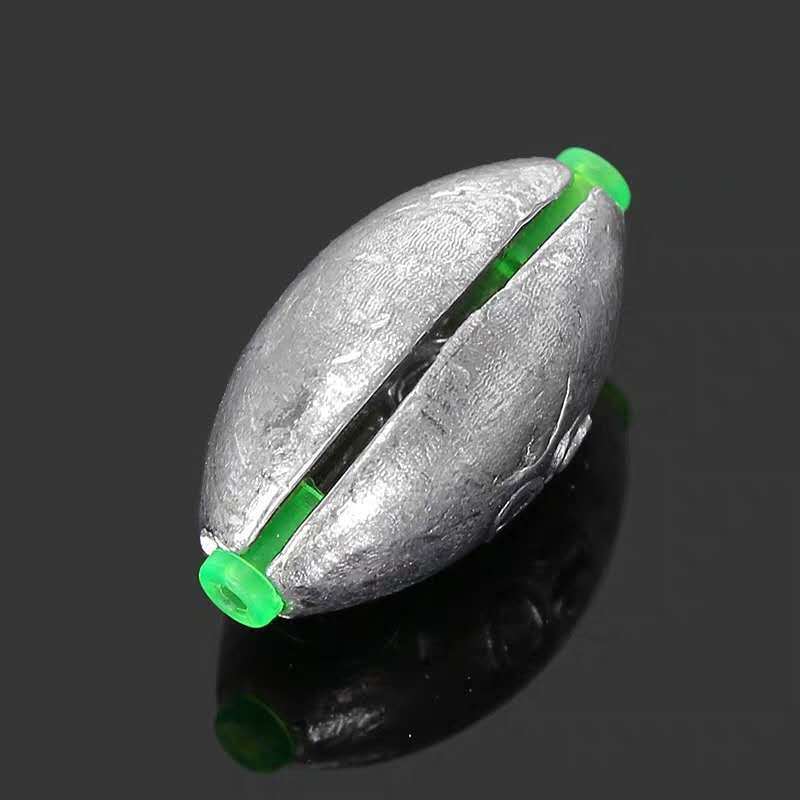 Colgante de plomo abierto de estilo japonés Pesca de plomo rápido Colgante de plomo de oliva Puente Balsa Pesca de roca Varilla Colgante de plomo Tongxin Plomo de tiro largo Al por mayor