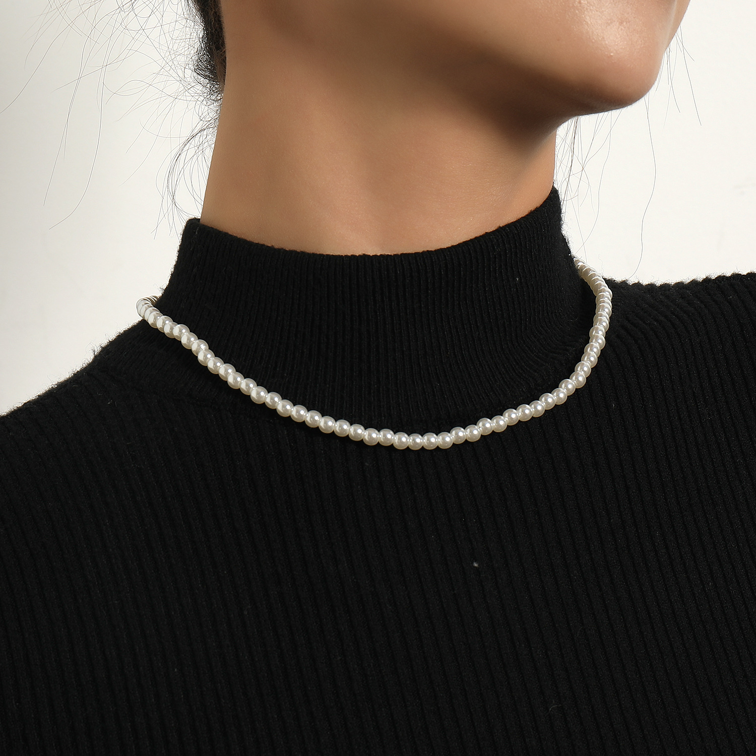 Fashion Geometric Mixed materials Pearl Necklace