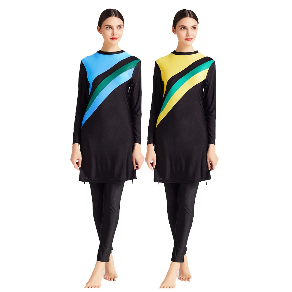 Two-color swimwear, elastic beach set, Amazon, 3 piece set, plus size