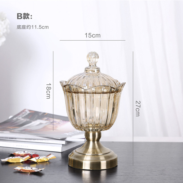 European -style luxury crystal glass sugar tank storage tank candy…