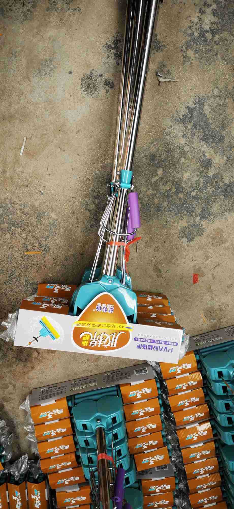 厂家直销,38CM直杆胶棉拖把,不锈钢海绵拖把,卫生工具|ru