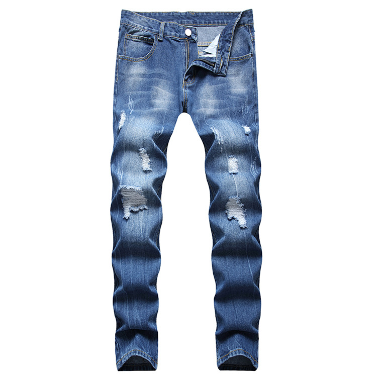 Jeans da uomo nuovi, a vita dritta, pantaloni in denim slim alla moda_voghion.com