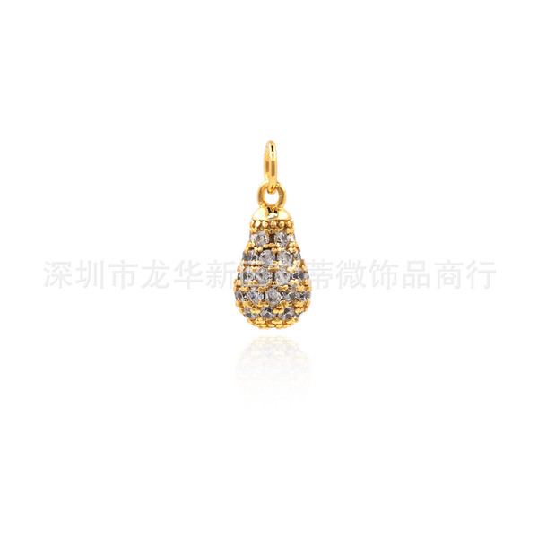 Copper pendant with zircon drop-shaped
