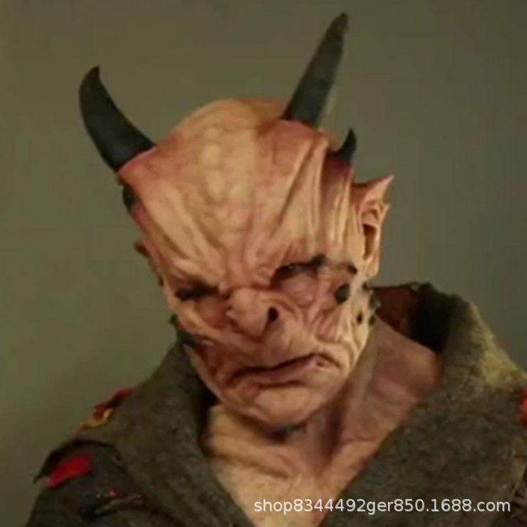 Halloween sombrero horror máscara cuerno monstruo viejo hombre máscara de miedo parodia horror cuerno Amazon Venta caliente