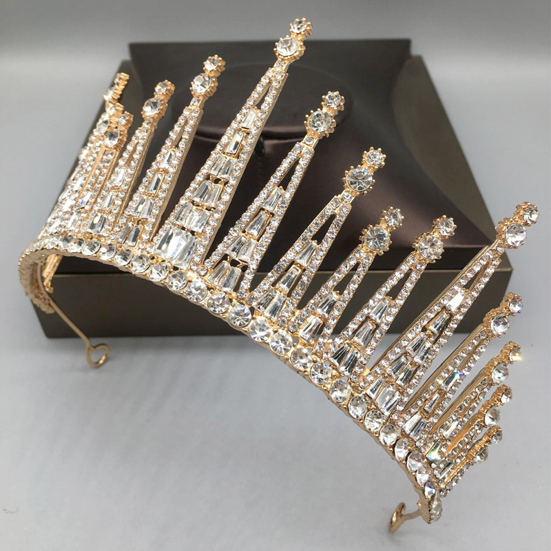 254g Weight Crown Hair Accessories Type 1 Piece Quantity Wedding, Engagement Occasion Alloy Material Crown Pattern All Seasons Season Women's Gender Plating Design Elegant, Modern Style Style Elegant Modern Style Women's Crown Alloy Plating Crown 2