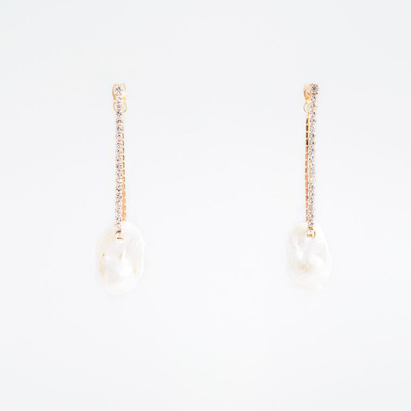 Fashion long pearl rhinestone earrings for women trend crystal earrings jewelry nihaojewelrypicture2