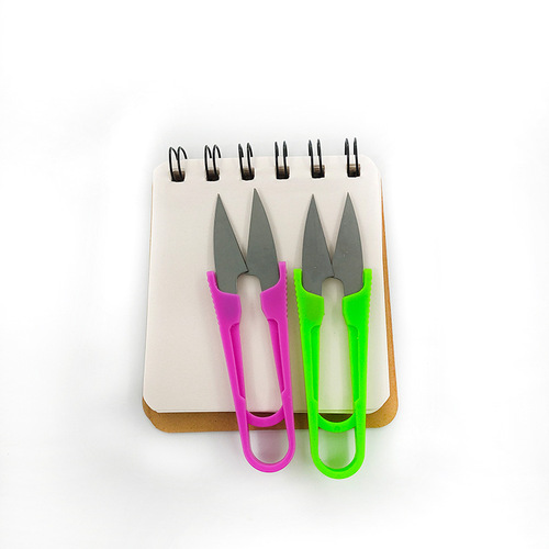 Yarn scissors, U-shaped scissors, cross-stitch U-shaped small scissors, plastic colored yarn, thread ends, fishing line, yarn scissors