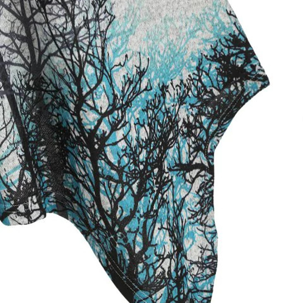 Tree Pattern Printed Hooded Dress