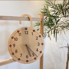 ins Korean version of home solid wood silent clock wall wall clock simple digital clock B&B bedside table clock decorative clock