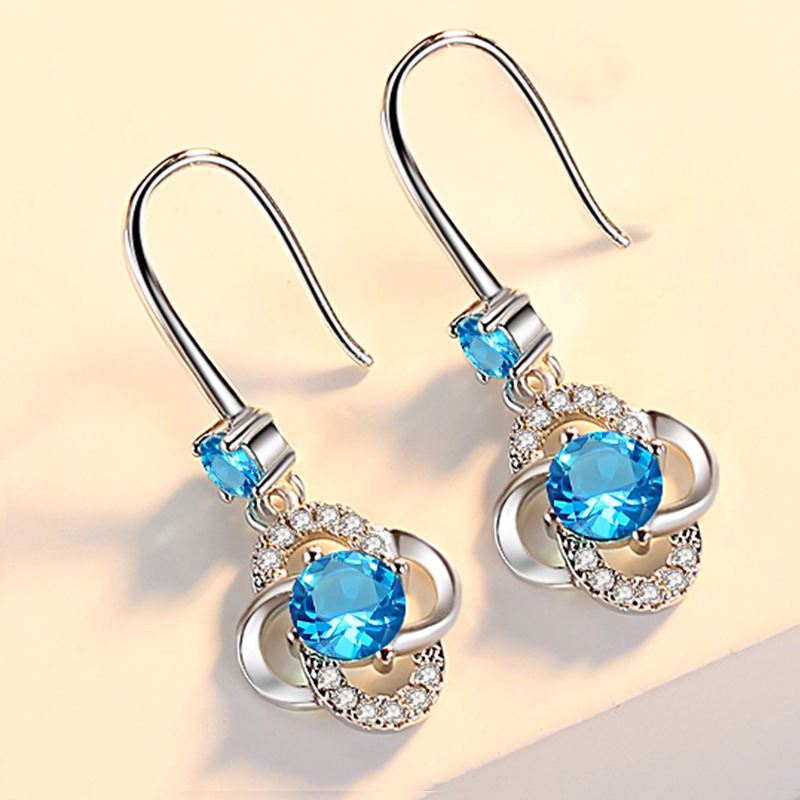 四叶草新款潮流耳环女 长款大气耳坠 厂家 韩版气质简约耳钩