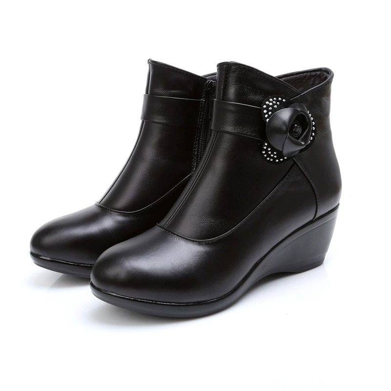 Demi‑season ankle boots, genuine two‑layer cowhide, microfiber lining, 5.5 cm heel, sizes 30–43