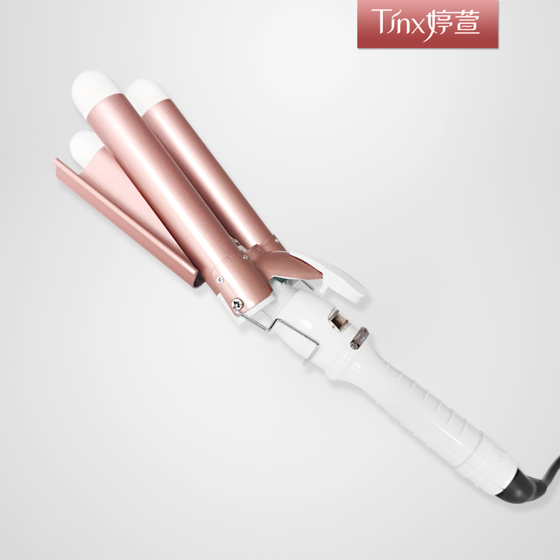 跨境货源W335S液晶显示蛋卷棒水波纹卷发器三管棒卷发棒厂家专供