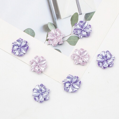Resin small wrinkled chrysanthemum flower hair ring earring material diy handmade rubber band earrings hairpin hair accessories