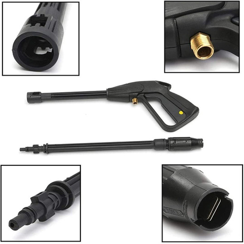 Household high-pressure water gun M14 car wash water gun rotating lotus nozzle water gun adjustable 5m water pipe set wholesale