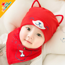 春秋新生儿胎帽纯棉帽0-3-6-12个月宝宝睡觉帽婴幼儿套头帽二件套
