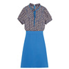 Summer dress light ripe lotus leaf collar print waist A-line skirt