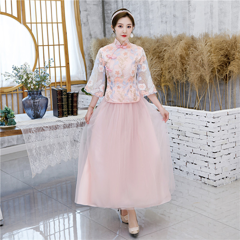 2020新款中式伴娘服套装婚礼民国风姐妹团伴娘团礼服晚装|ms