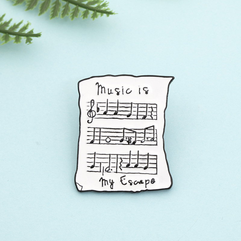 Cartoon Style Music Score Alloy Enamel Plating Unisex Brooches display picture 12