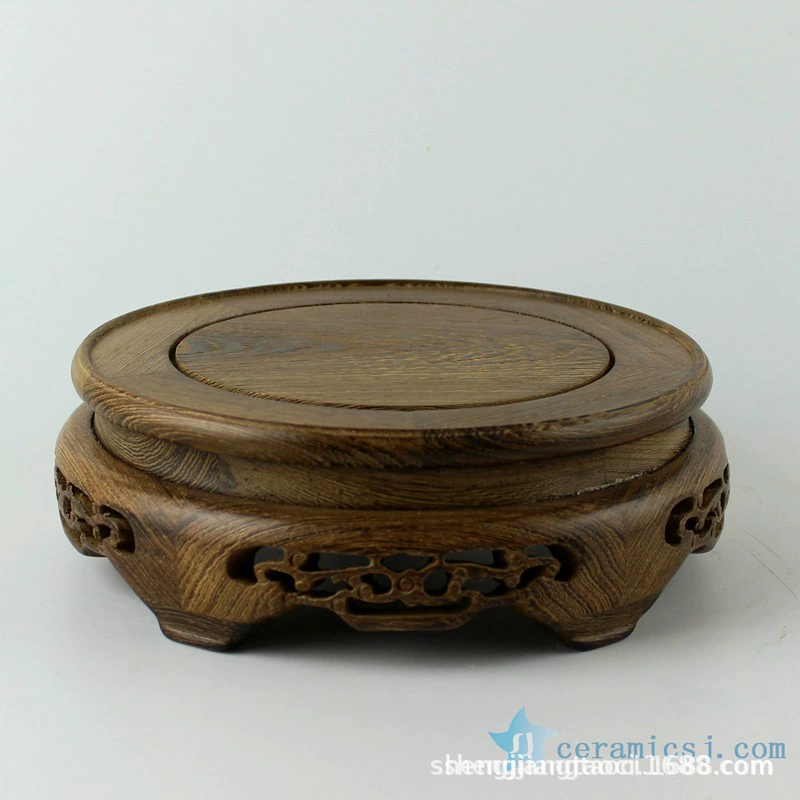Деревянная тарелка круглого дна ручной работы Jingdezhen с крылышками курицы, подставка для крылышек, вазовая основа, скульптура украшение, нижняя опора