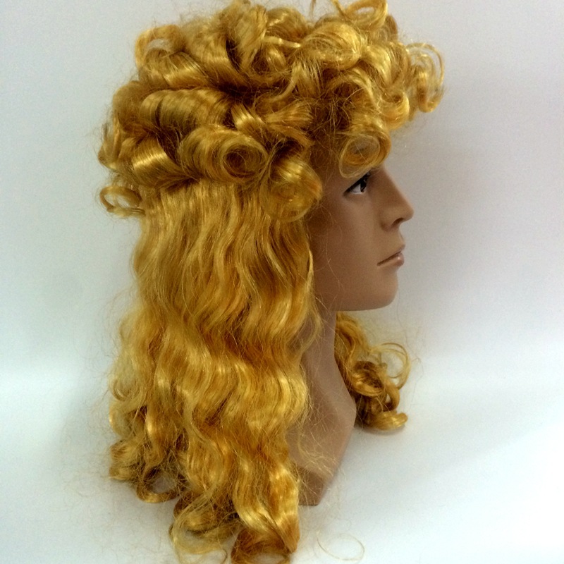 Men's mid-length curly hair coverings, single-color men's wigs, male singers, celebrities, star performances, performance wigs, hair coverings detail image 5