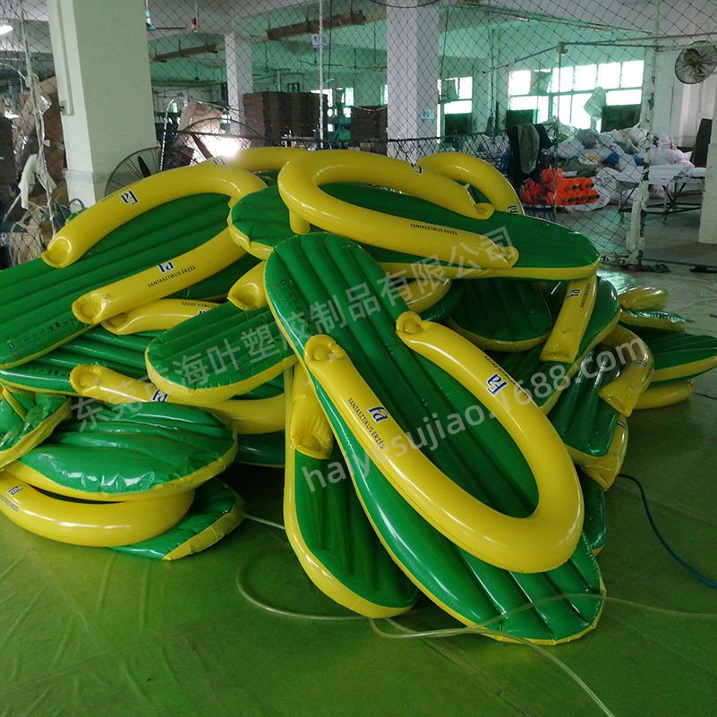 Inflatable adult slippers floating row shoes floating row slippers floating bed water game bread floating row animal mount