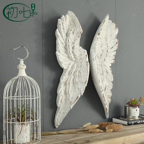 American Retro Angel Wings Wedding Wall Decor, Cafe Artwork Wall Hanging, B&B Vintage Creative Wall Decoration