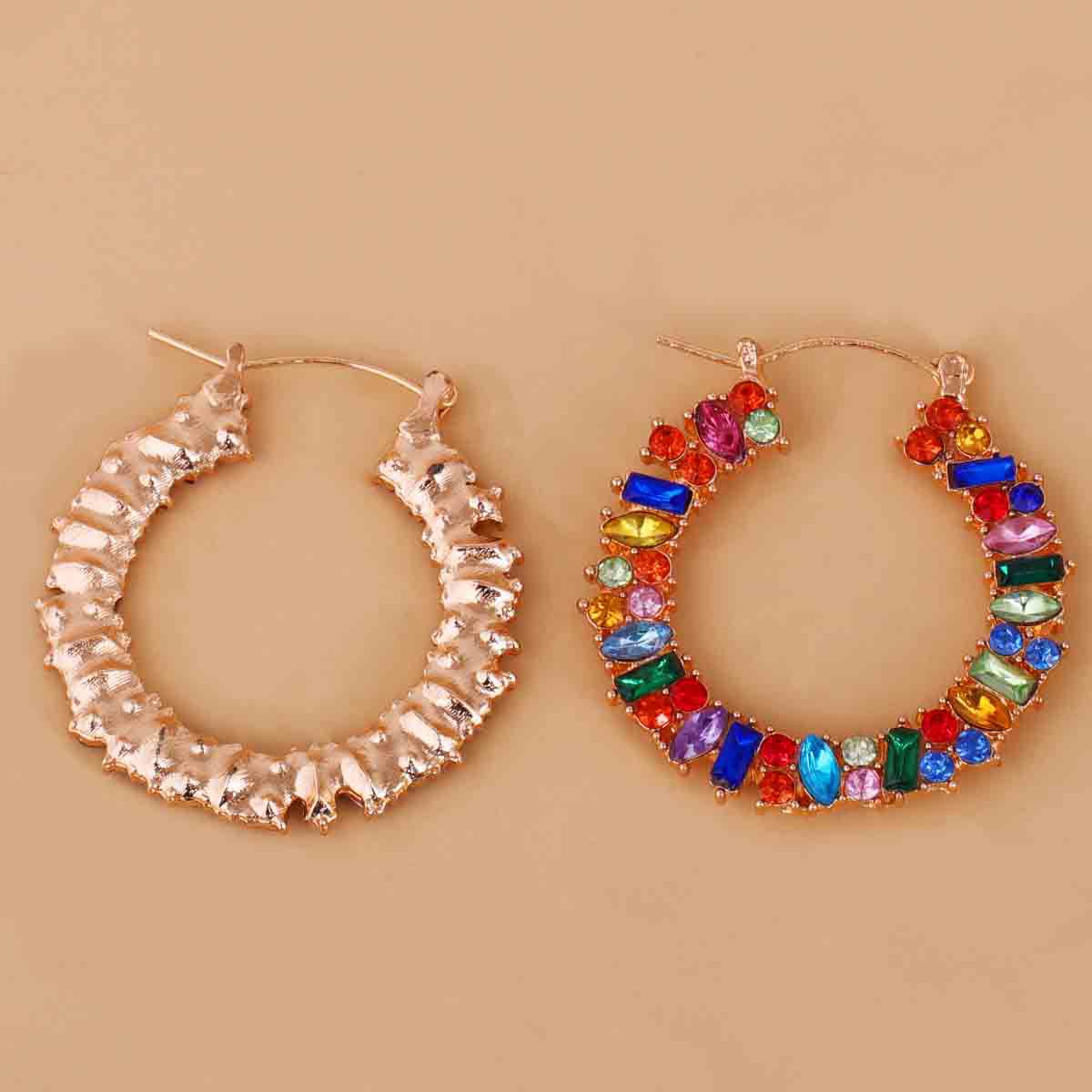 Diamond-studded Colorful Round Fashion Earrings display picture 8