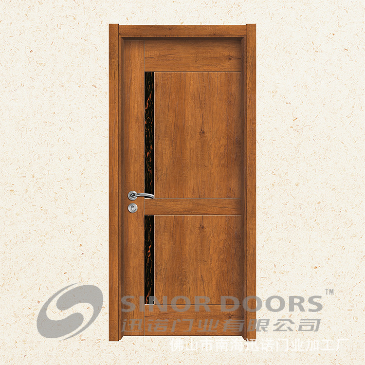 Puerta de dormitorio tallada plana puerta interior simple conjunto completo Puerta de refuerzo ecológico puerta compuesta puerta de cristal de carbono puerta sin pintura